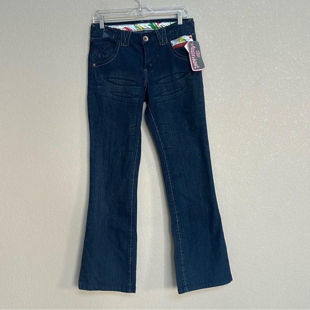 NWT‎ Vintage Y2K Miss Jeaniest Women’s Jeans Size 7/8 Dark Blue Stretch Bootcut